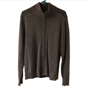 BKE Men’s Gray Full-Zip Cable knit Athletic Fit Sweater